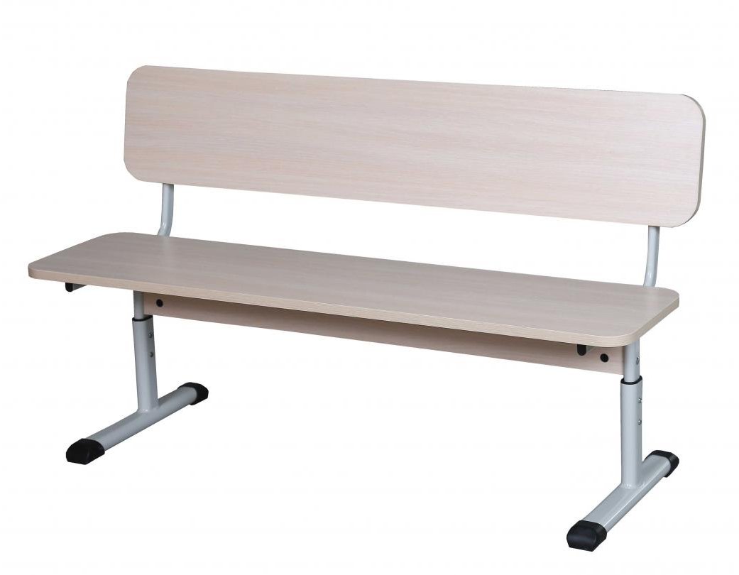 Лава 2-місна зі спинкою, регулюється по висоті, каркас - плоскоовальна металева труба, АЛМАНТ, 1200х440х740-820 мм, (h=380-460 мм).